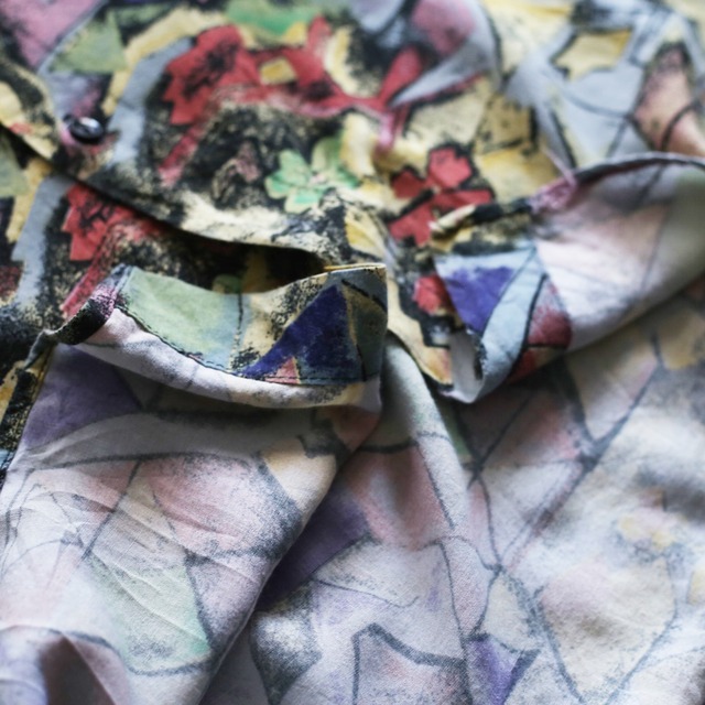 geometry colorful art pattern h/s rayon big shirt