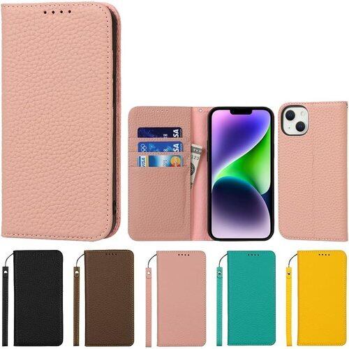 Eastwave アイフォン for iPhone 14 Plus ケース 牛革 本革 手帳型 for iPhone14 Plus 財布型カバー for iPhone 14plus 本革 手帳型 携帯スマホカバー 人気 おしゃれ 内蔵マグネット 耐汚れ 耐衝撃 カード収納 人気 -ピンク 2516