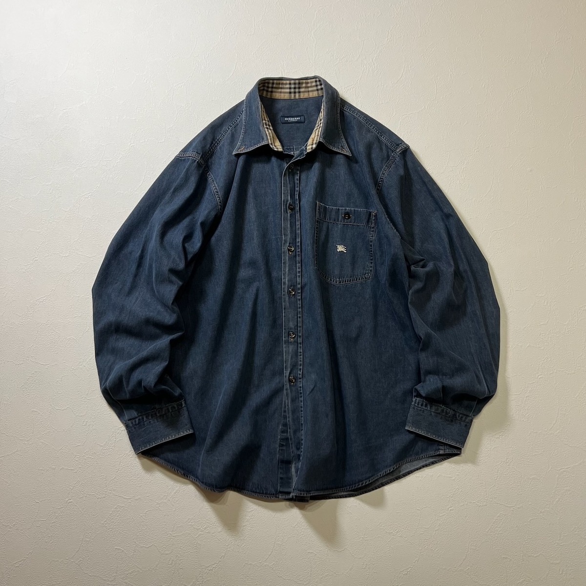 90s BURBERRY LONDON デニムシャツ バーバリー 長袖シャツ 古着 | RUFFY