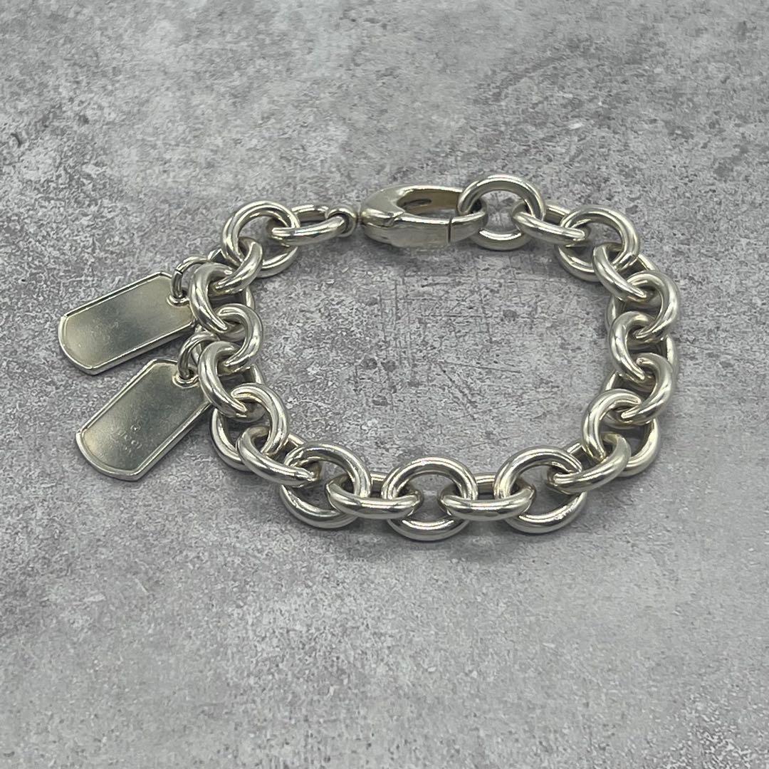 グッチ GUCCI ダブルドッグタグ ブレスレット 表記サイズ17 SV925