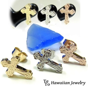 【ハワイアンジュエリー / HawaiianJewelry】 クロスピアス【片耳用】 レディース/メンズ 誕生日 (ges8135)