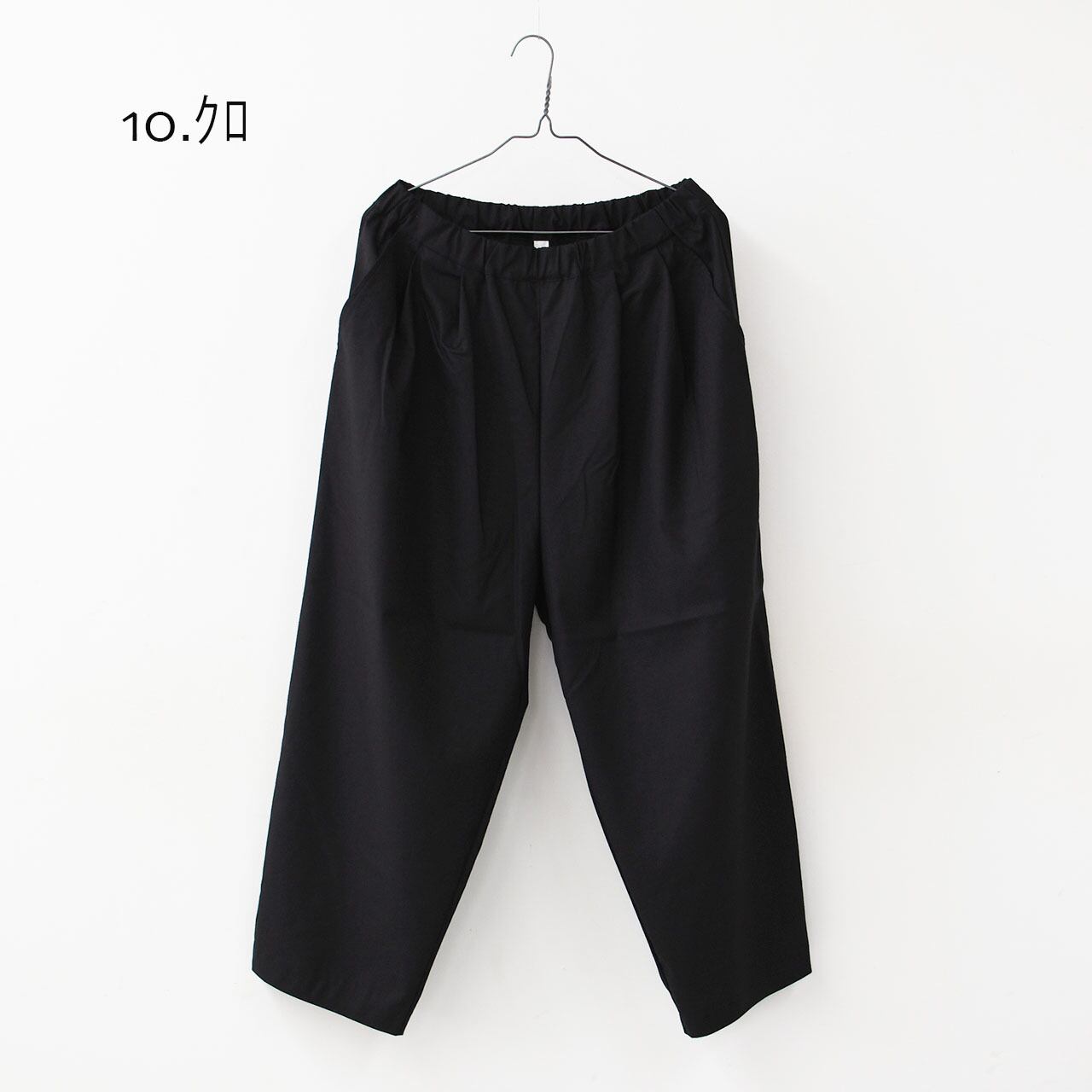 prit [プリット] リネン混ストレッチシャンブレー タックバギーパンツ