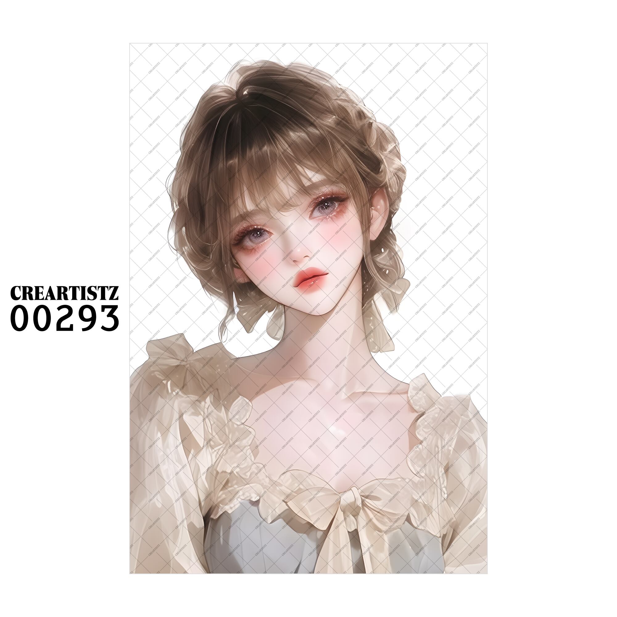 00293 ガール キュート オリジナル ペーパー/ステッカー 4枚セット CREARTISTZ