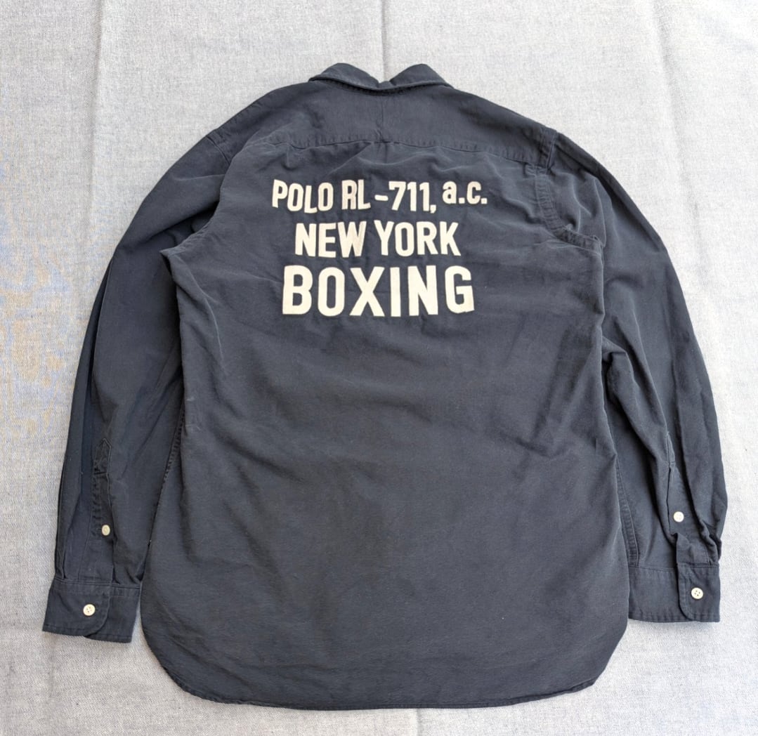 ralph lauren " NEW YORK BOXING CLUB " 刺繍 work shirt 小岩店