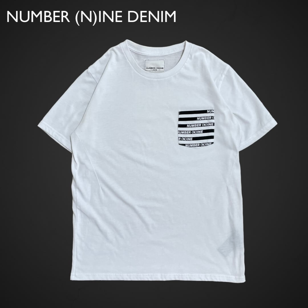 NUMBER NINE DENIMポケットTシャツ ロゴ Tシャツ ポケt 白t