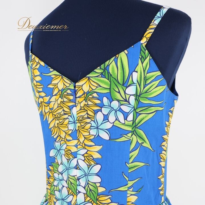 フラダンス 衣装 ワンピース ドレス ブルー系 マーメイドライン