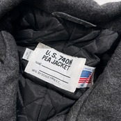 タグ付き USA製 Schott ショット U.S. 740N PEA JACKET ピーコート 42 /グレー系 USA製 アメリカ製 ウール メルトン 重厚