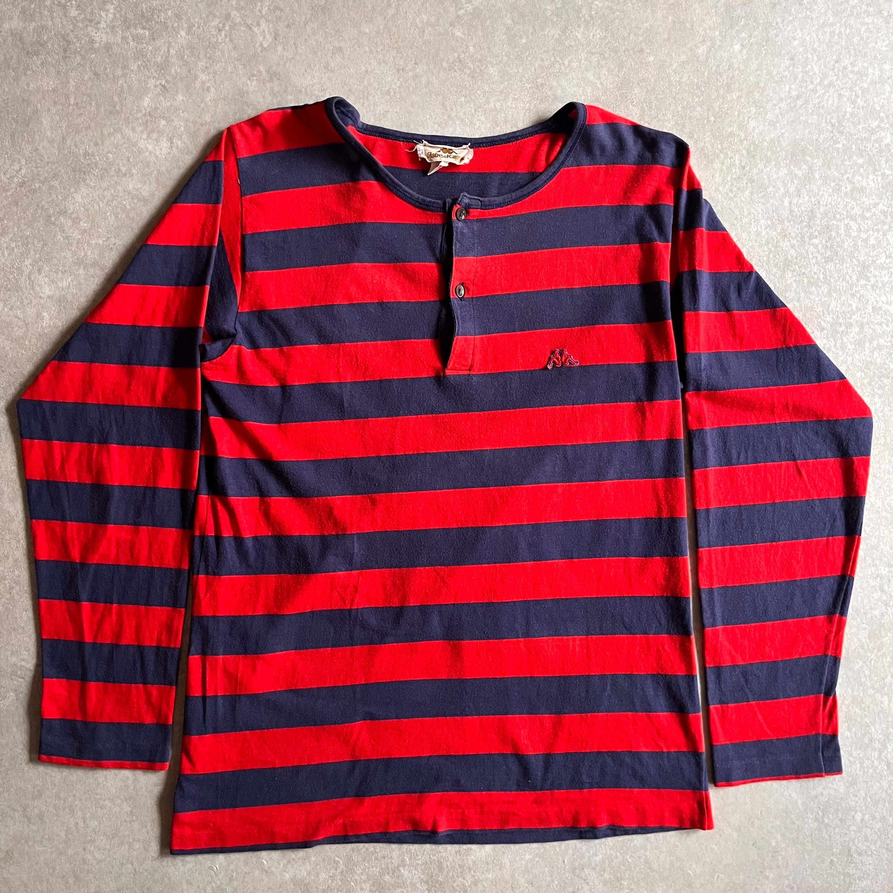 1980s~90s Robe di Kappa Henly Neck L/S Tee M Made in ITALY H798