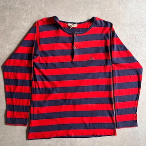 1980s~90s Robe di Kappa Henly Neck L/S Tee M Made in ITALY H798