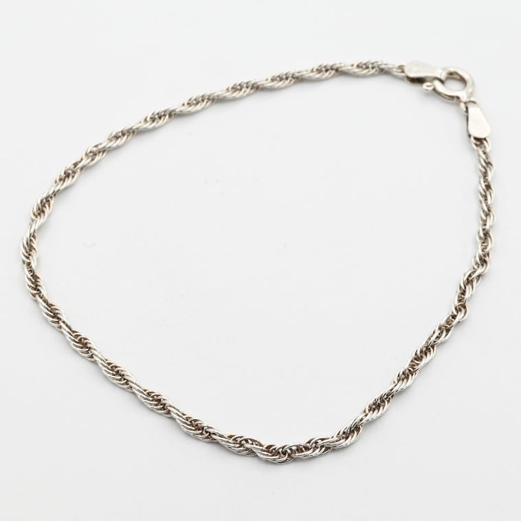 Byzantine Twisted Pattern Micro Chain Link Bracelet / Italy