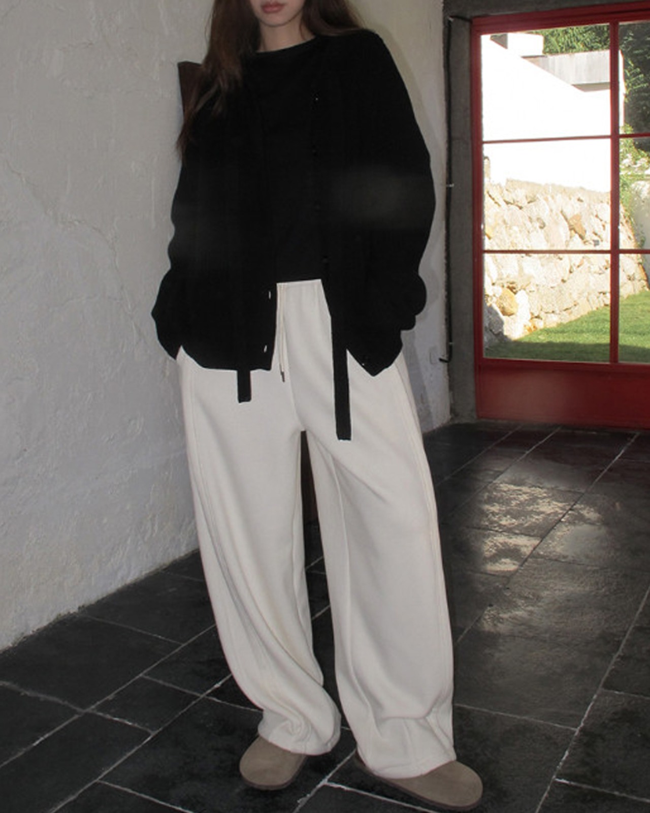 ドローストリングワイドスウェットパンツ A0776 - 8