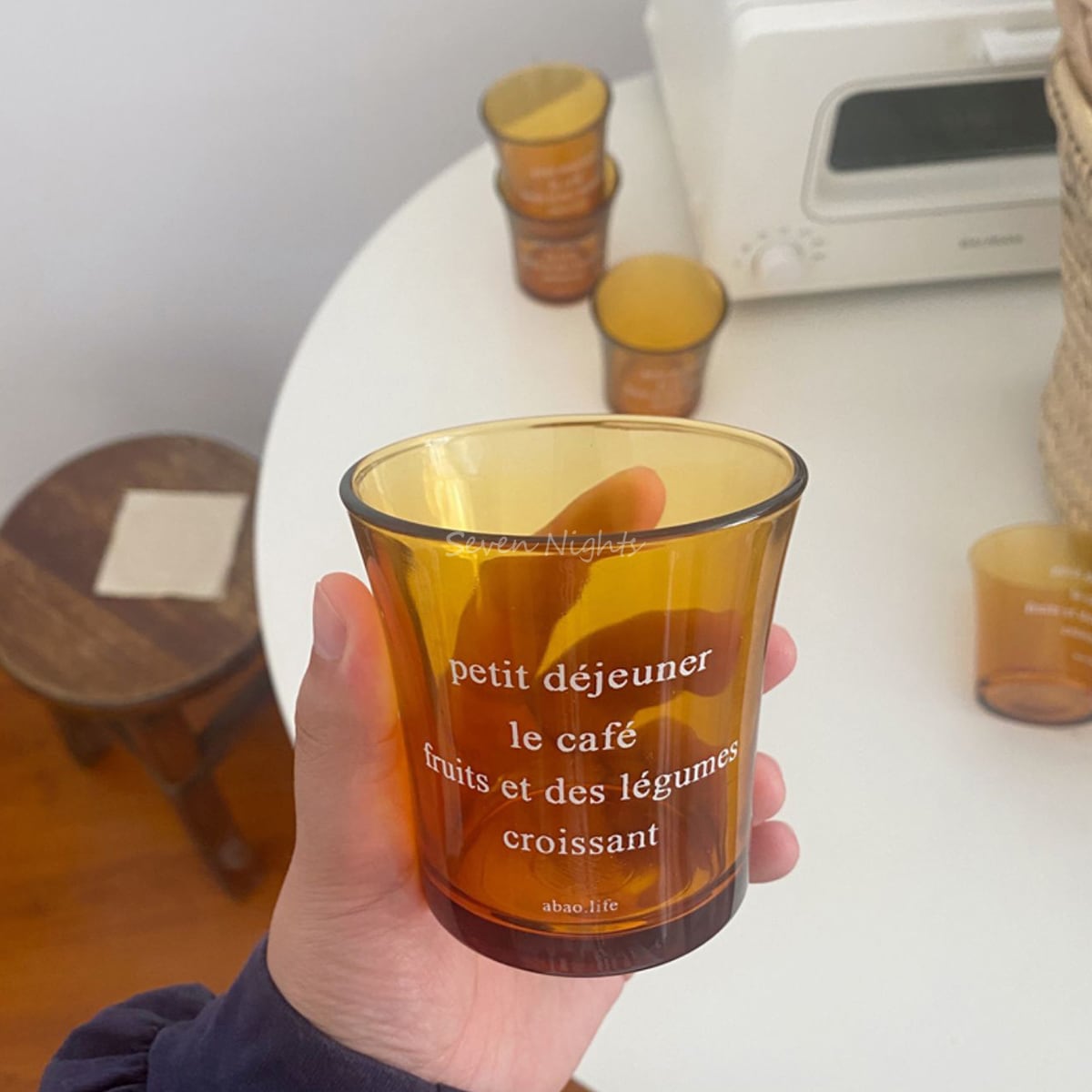 【CUP】アンティーク調英字柄グラス