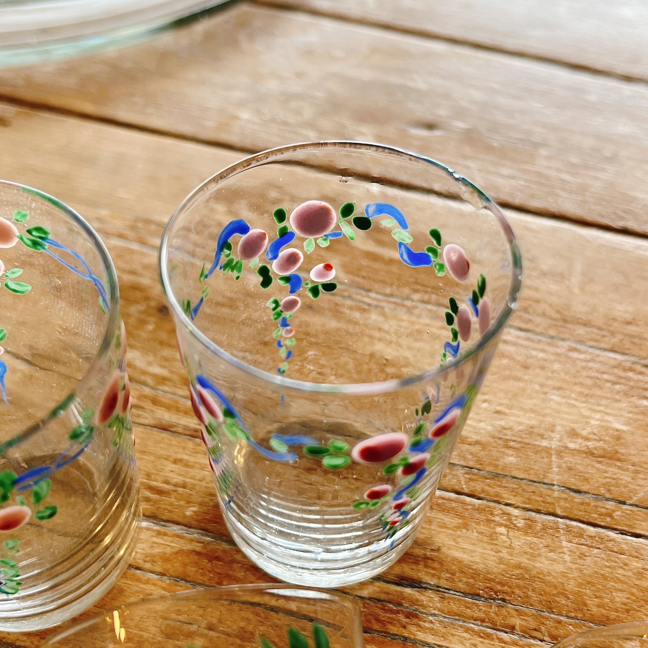 エナメル手描きの花柄が可愛いリキュールグラスSET | gc.brocante