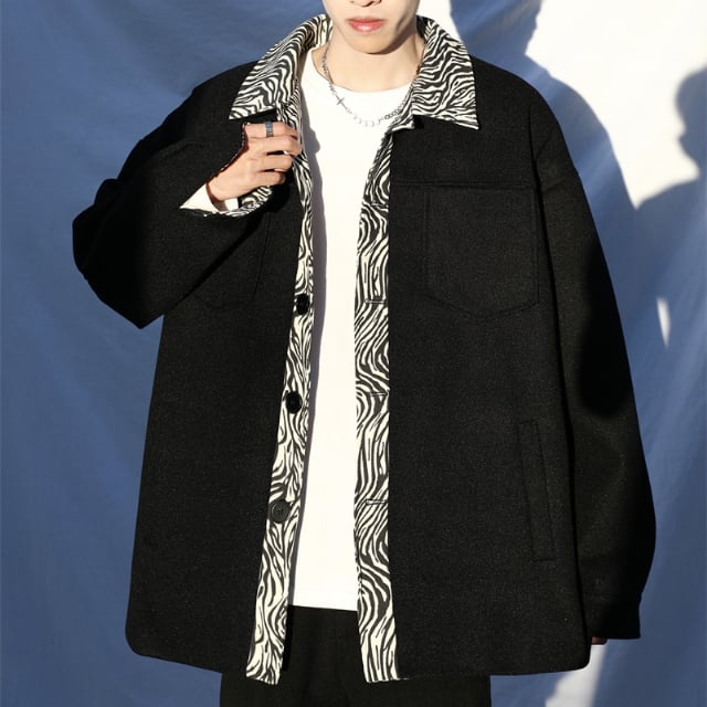 予約販売】ジャケット アウター アニマル柄 ゼブラ ショート丈