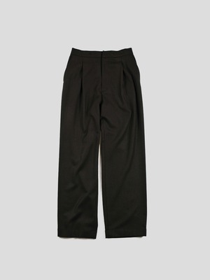 cashmere wool flannel tuck easy wide pants