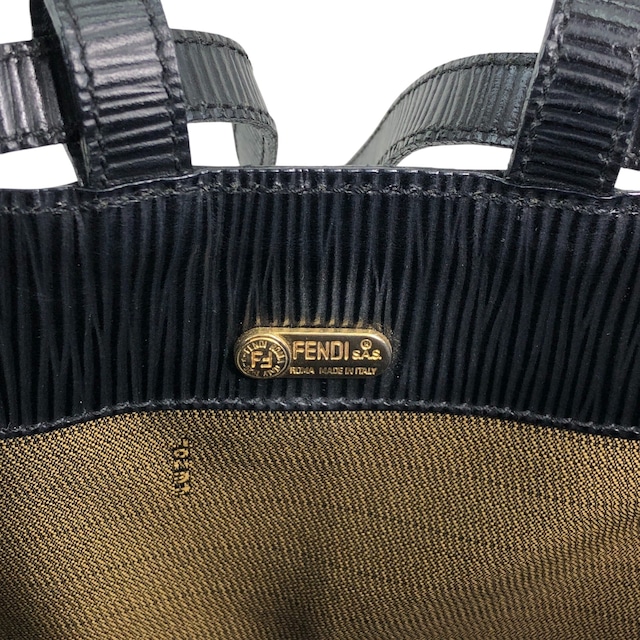 FENDI フェンディ ショルダーバッグ ブラック FFロゴ レザー バケツ型 vintage ヴィンテージ オールド 76k8ej
