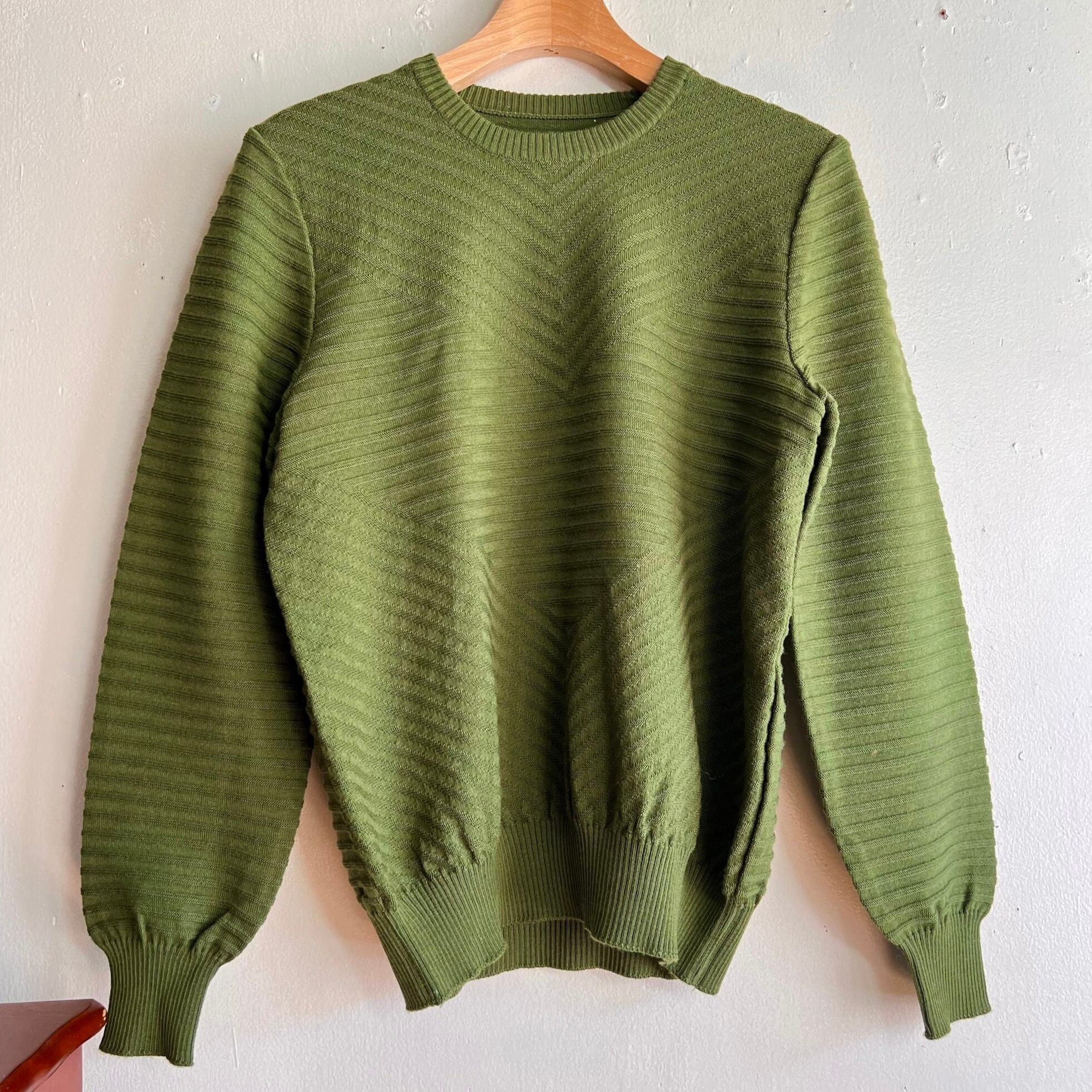 moss green vintage knit/モスグリーンのデザインニット