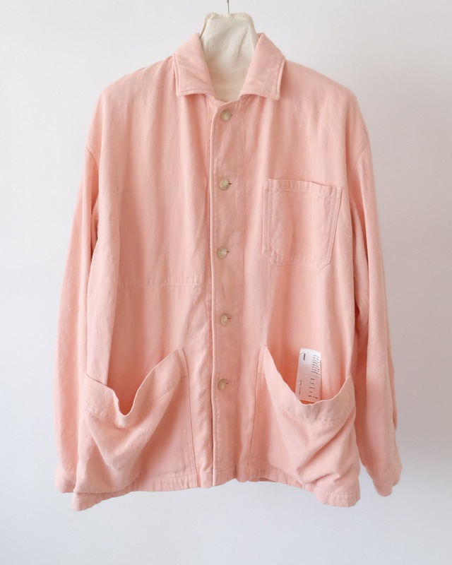 INNAT / LINEN COTTON WORK COVERALL JACKET(PINK)