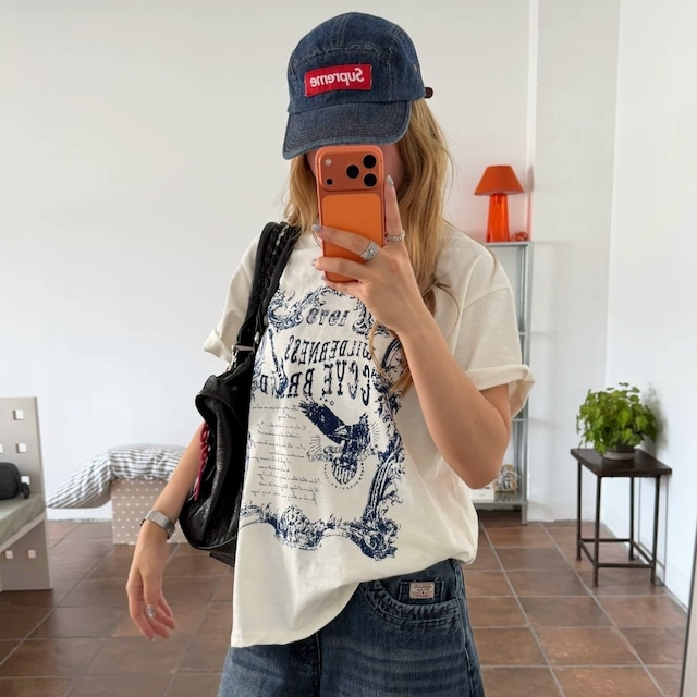オーナメントフレームグラフィックTシャツ 2col R02450