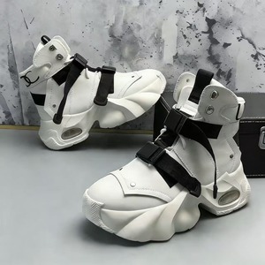 ストラップ ミドルカット 厚底スニーカー ◆2col M00167