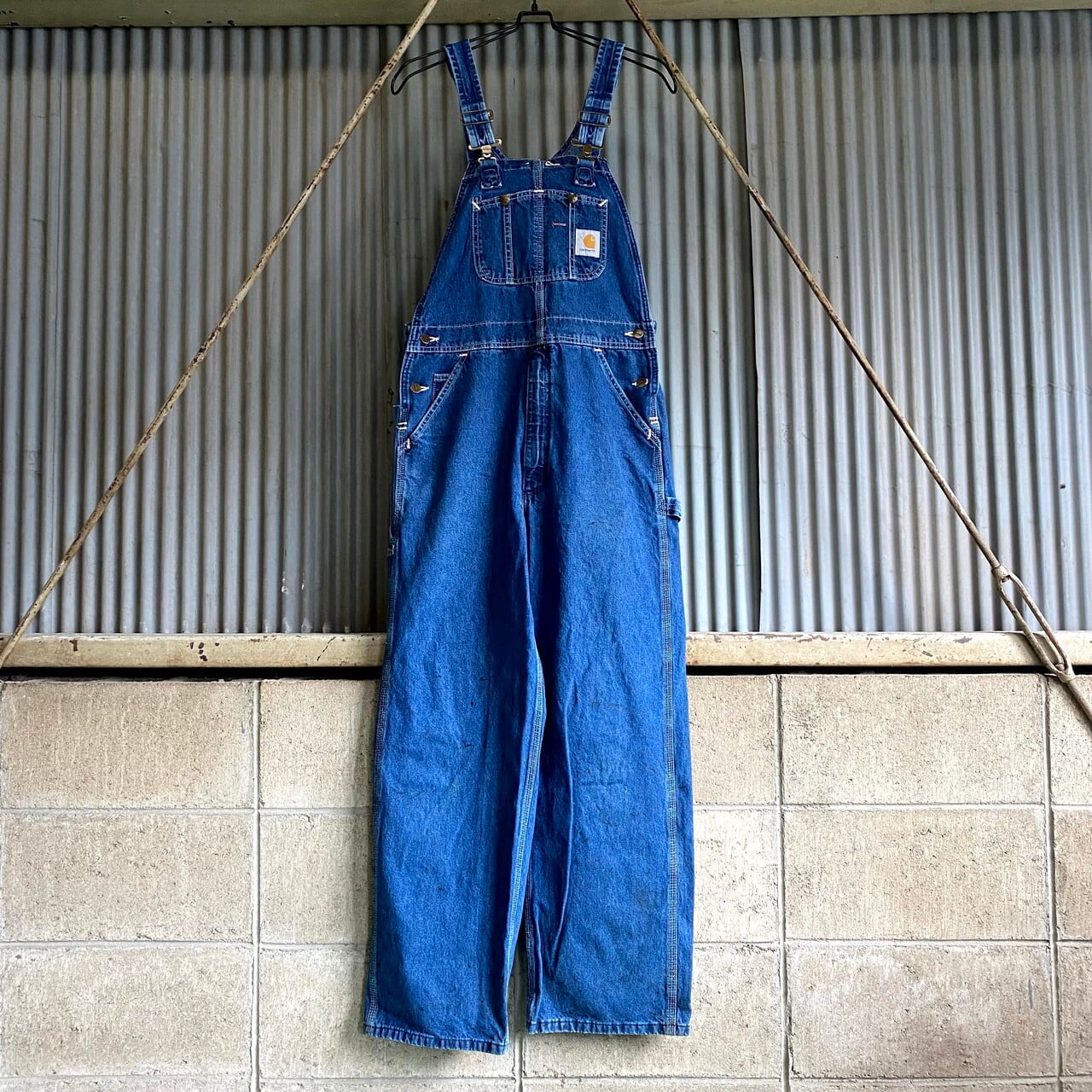 Carhartt カーハート デニム オーバーオール パッチワーク ダブルニー