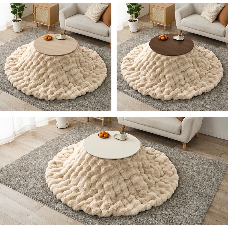 【完成品】 円形折れ脚カジュアルコタツ＋うす掛け布団 2点セット こたつ3種x掛け布団3種 ブラーナルナ 幅68cm