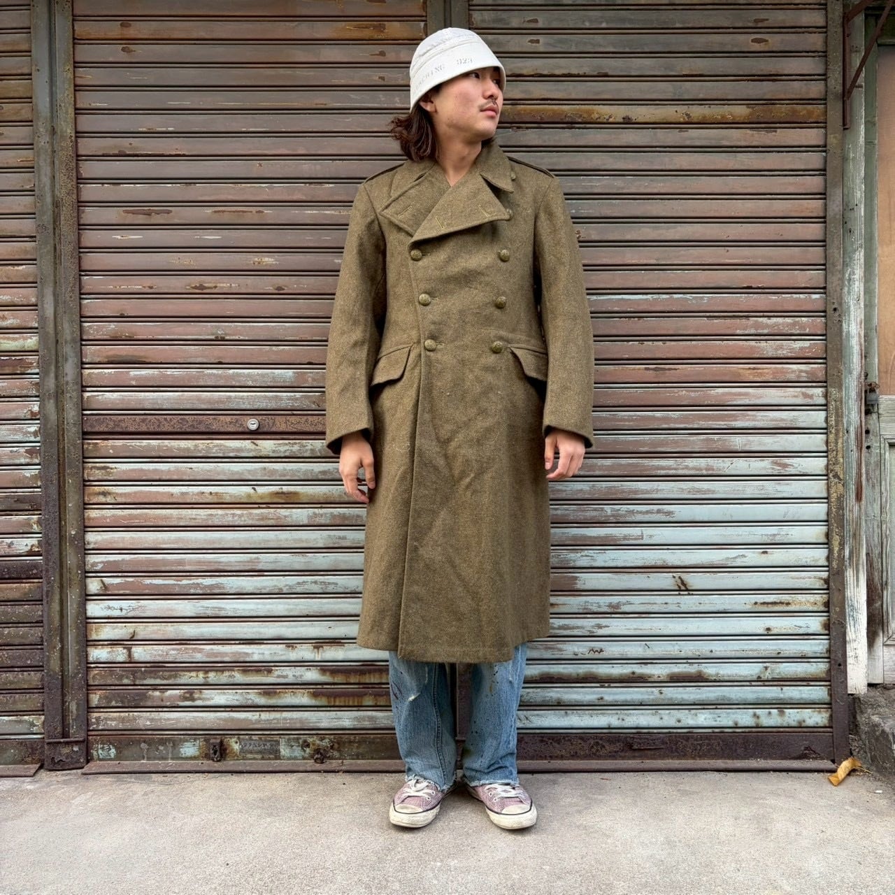良品 50's イギリス軍 実物 ヴィンテージ オーバー グレートコート