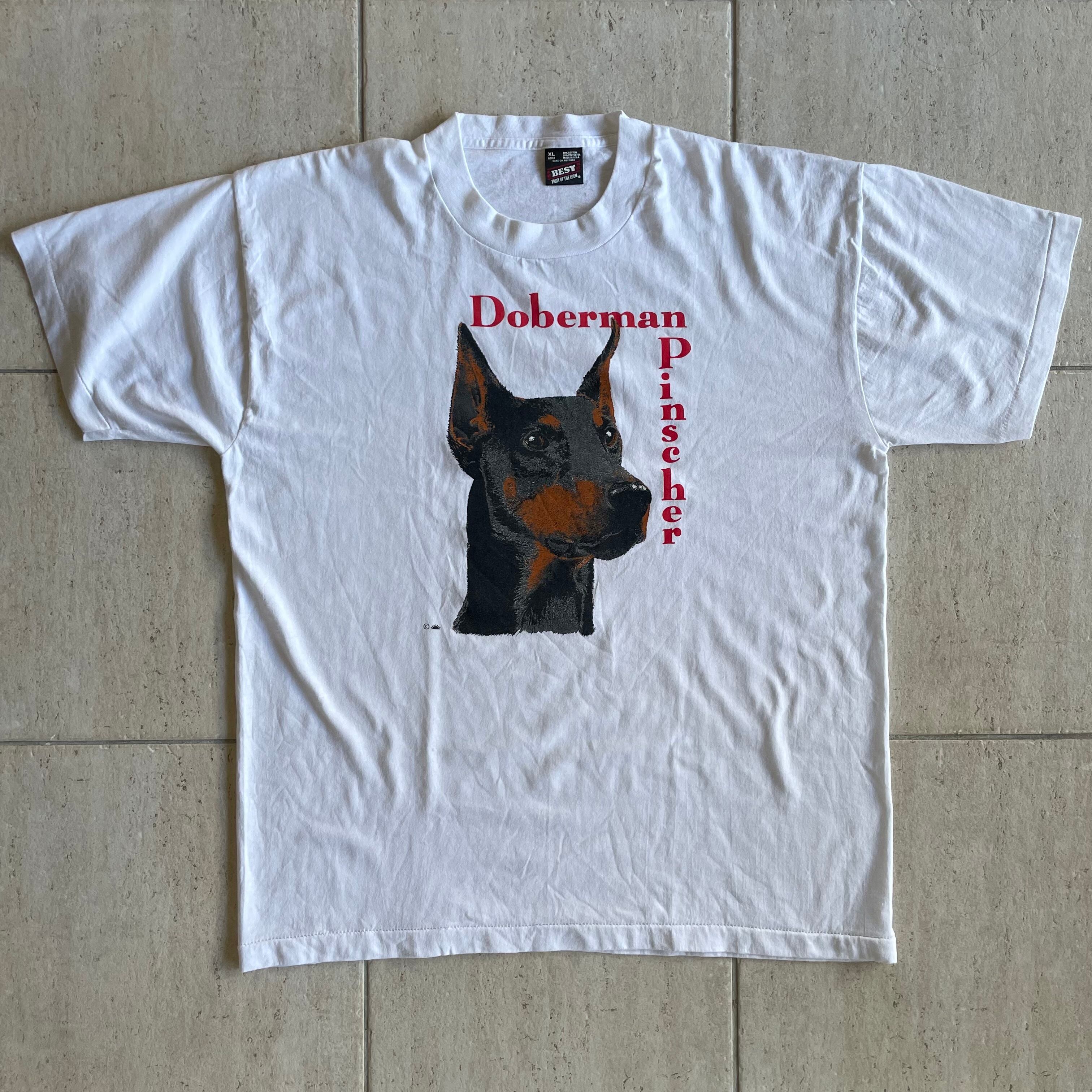 90s 犬Tシャツ ドーベルマン dog アニマル animal