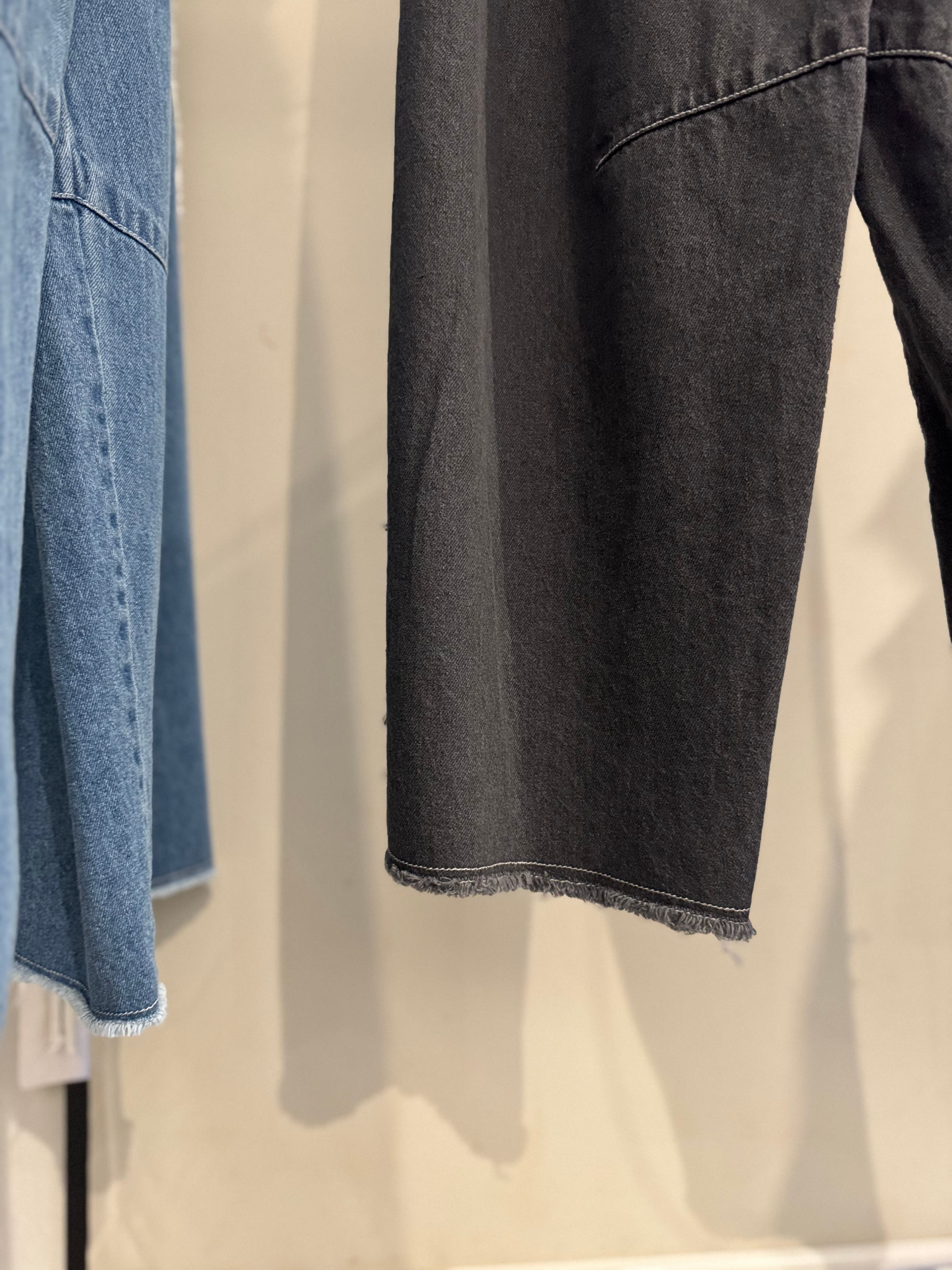 【SELECT】バレルシルエット断ち切りラインデニムパンツ 34-0137