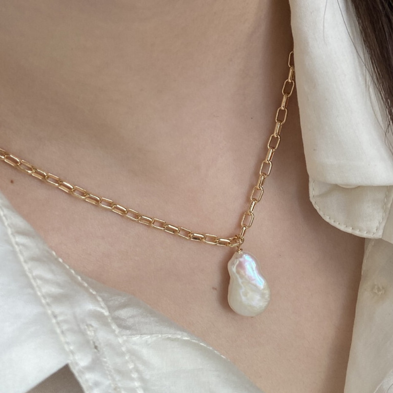 バロックパールゴールドネックレス W10189