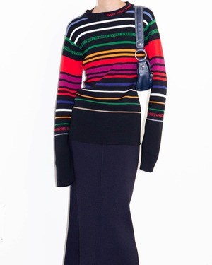 1990s SONIA RYKIEL - multi stripe knit sweater