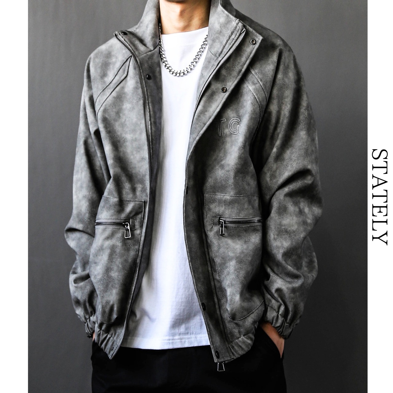 Vintage PU Leather ジャケット/3color_O50・画像9