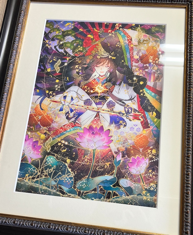 藤ちょこ先生★描き下ろしオリジナル 複製原画【芽吹きの剣】 額付き 直筆サイン入★