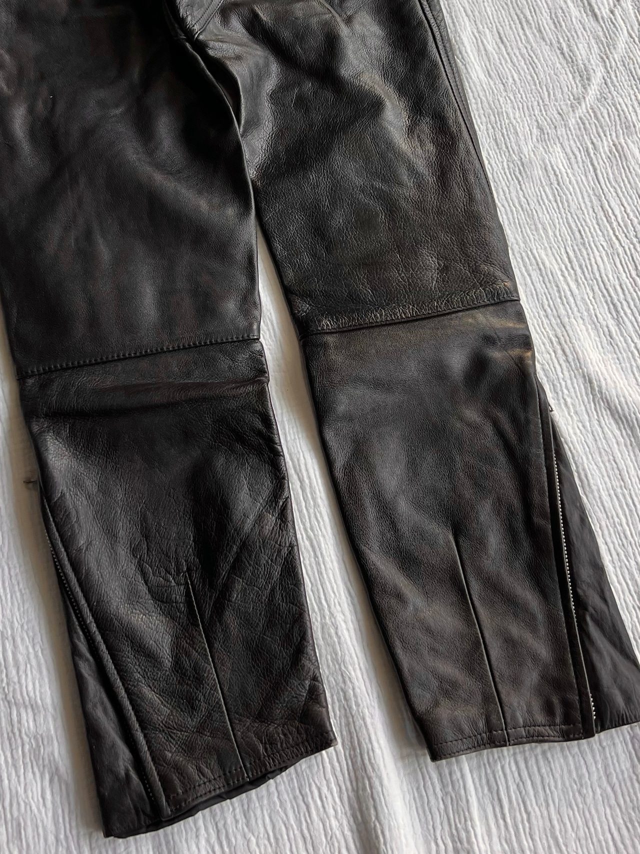 "Vintage" Waist Belt Gimmick Leather Pants