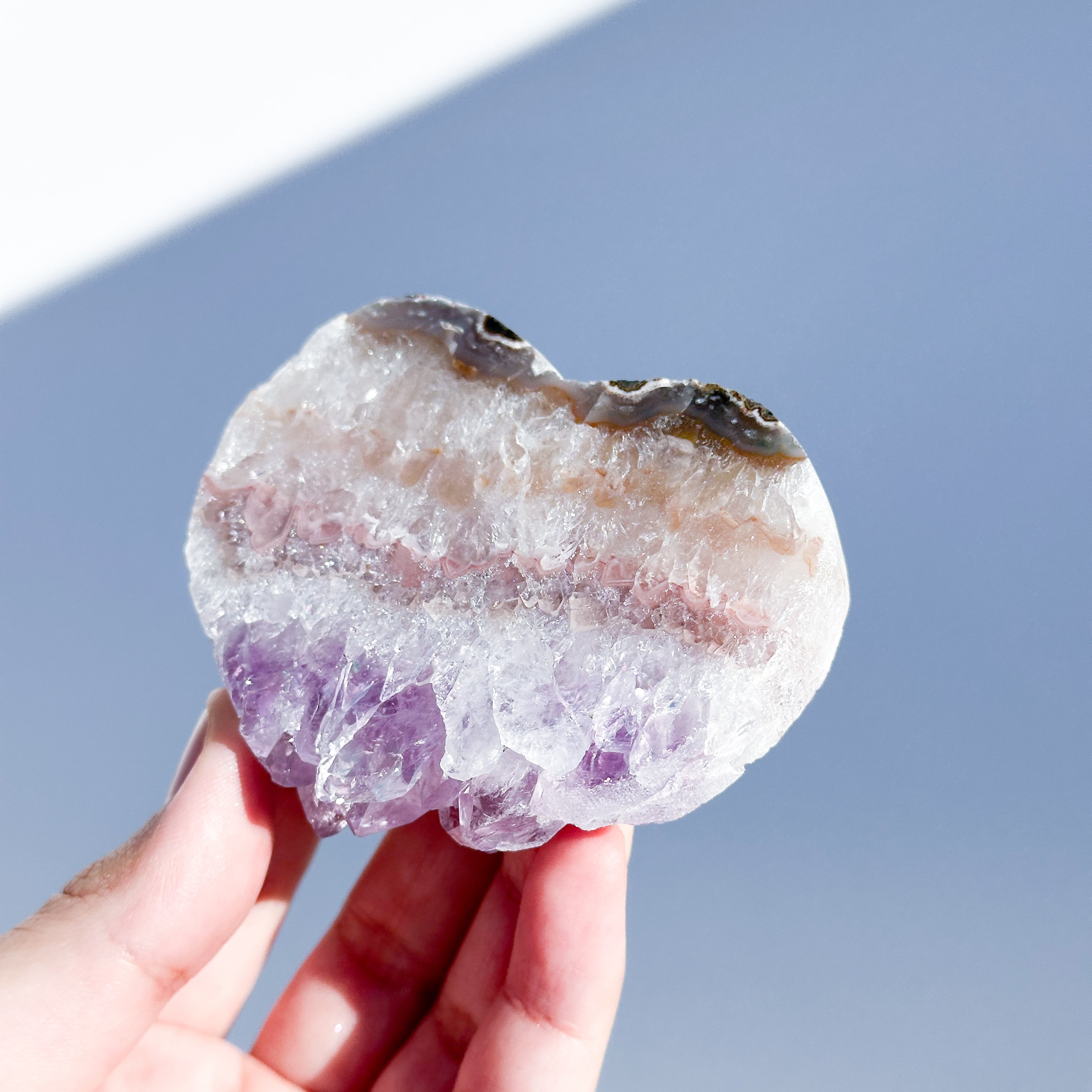 アゲート×アメジスト ハート51◇ Agate× Amethyst ◇天然石・鉱物