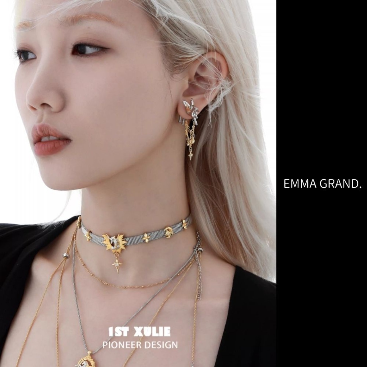 夢空を駆けるペガサスの星落ちピアス E00637