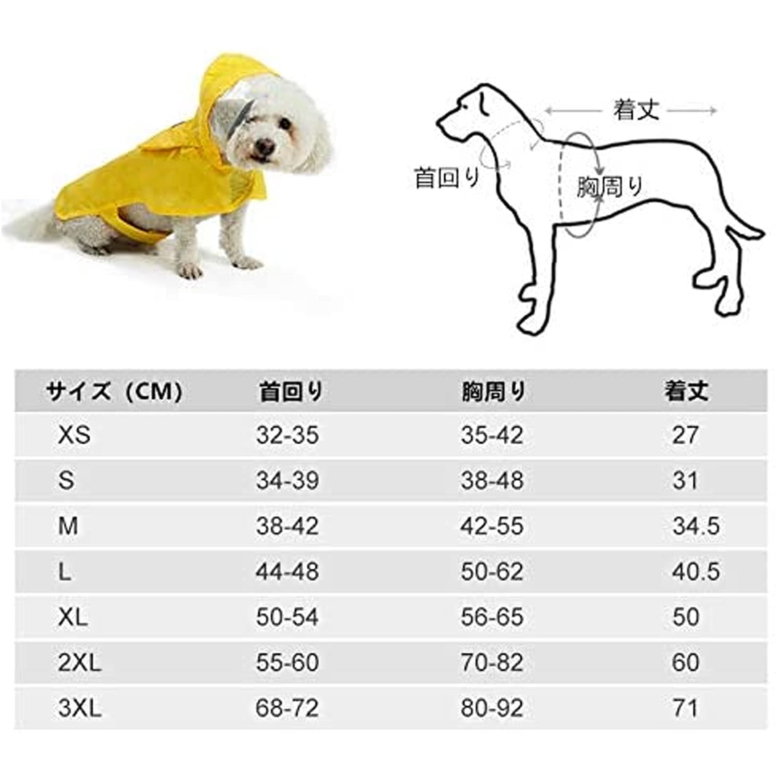 レインコート 中型犬 カッパ 犬服 雨具 小型犬 犬の服 ドッグウェア