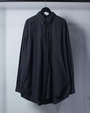【Caka BLACK】“Polo by Ralph Lauren” “YARMOUTH” Black Pony Embroidery Good Fade L/S Shirt