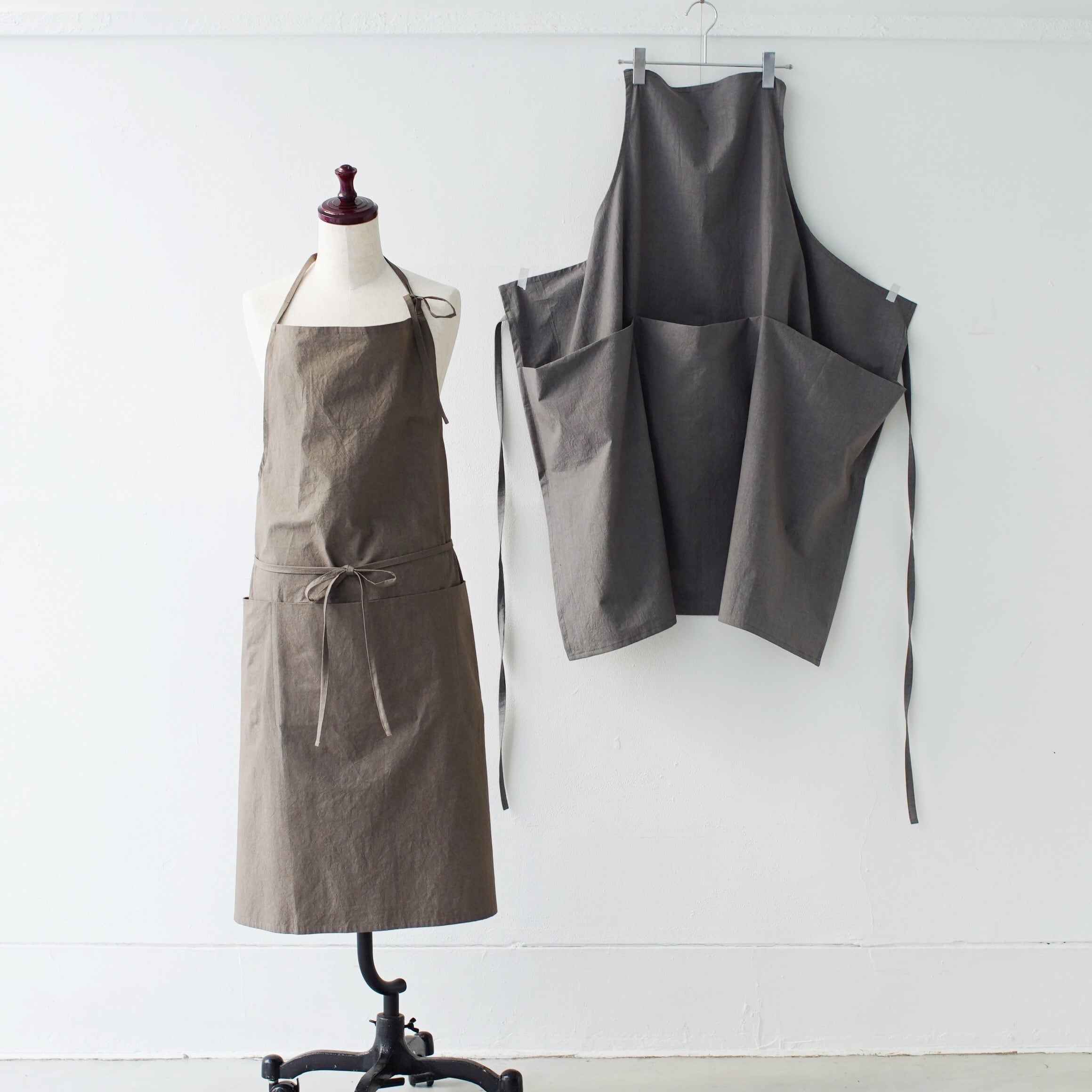 チムニーエプロン　chimney apron / コットン　cotton / brown・gray