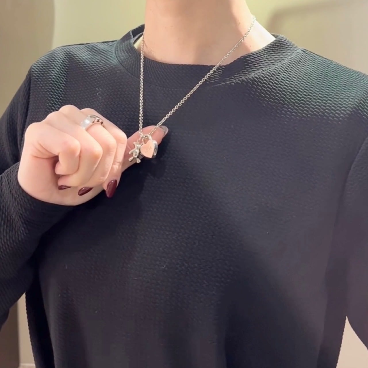 希少【TIFFANY&CO.】ティファニーアンドコーテディベア＆ハート カデナ