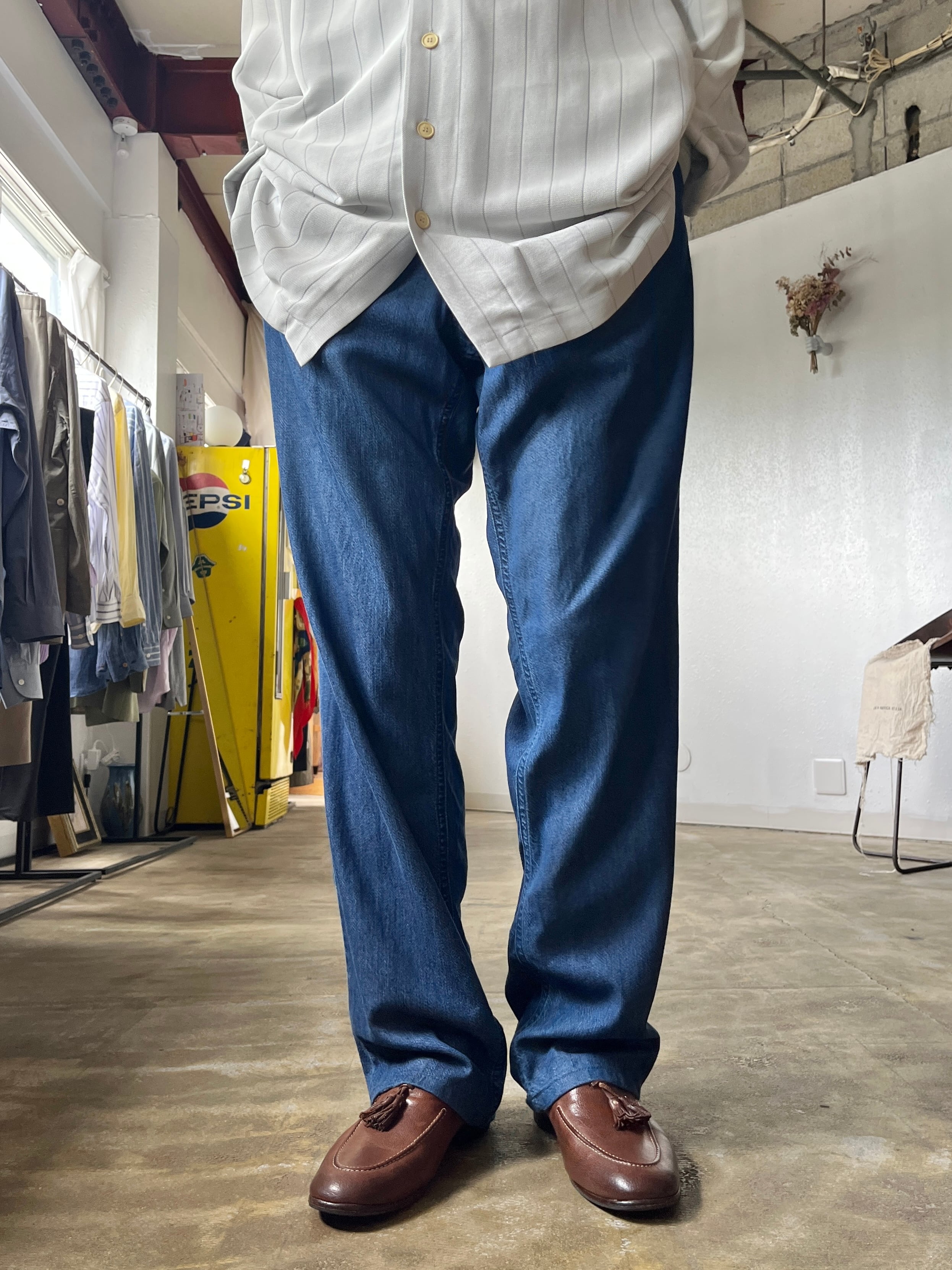 ゼニアスポーツ Zegna Sport コットン リヨセル デニムパンツ インディゴブルー|52/36 (W36 L31相当)|古着 マケドニア製 2000年代