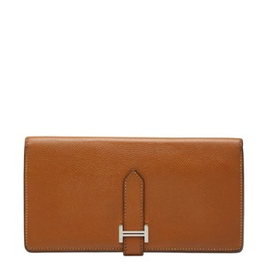 エルメス ベアン クラシック ウォレット 長財布 ブラウン ヴォーエプソン レディース HERMES 【中古】