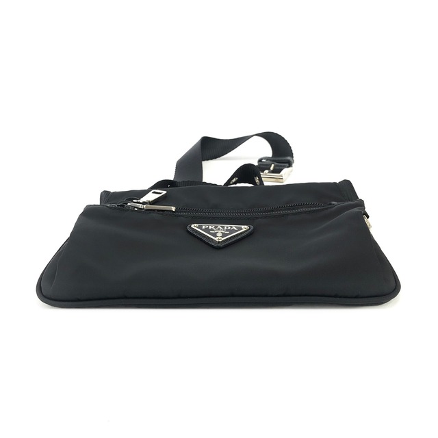 PRADA　プラダ　ロゴプレート　ナイロン×レザー　BM0016　ウエストバッグ　ボディバッグ　ブラック　vintage　ヴィンテージ　fse5xz