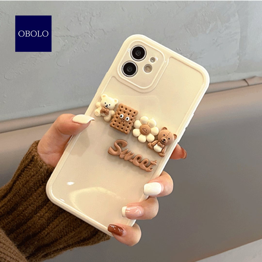 Iphone14 Pro 立体 くま クッキー 人気 アイフォン スマホケース 7699 韓国 アパレル 雑貨 スマホケース レディースファッション専門店 Obolo