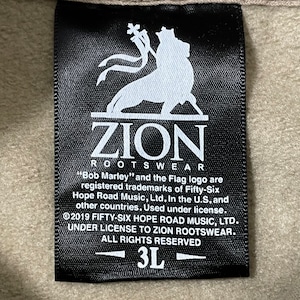 【ZION】ボブマーリー プリント パーカー スウェット プルオーバー フーディー 3L レゲエ ベージュ bob marley 古着