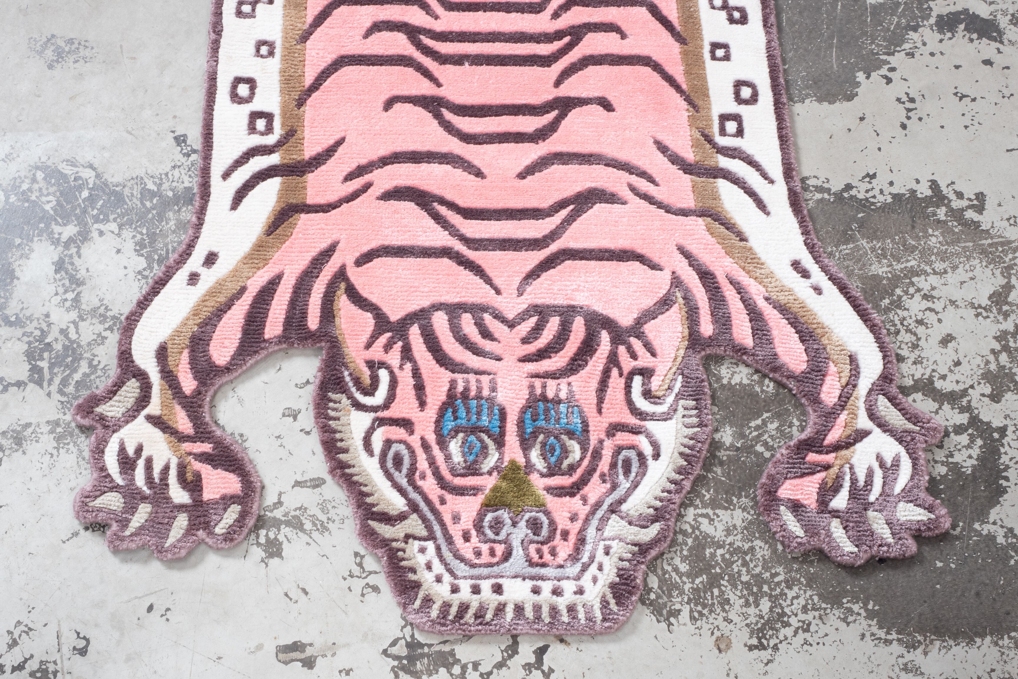 Tibetan Tiger Rug 《Sサイズ•シルク・オリジナル3・ピーチブロッサム