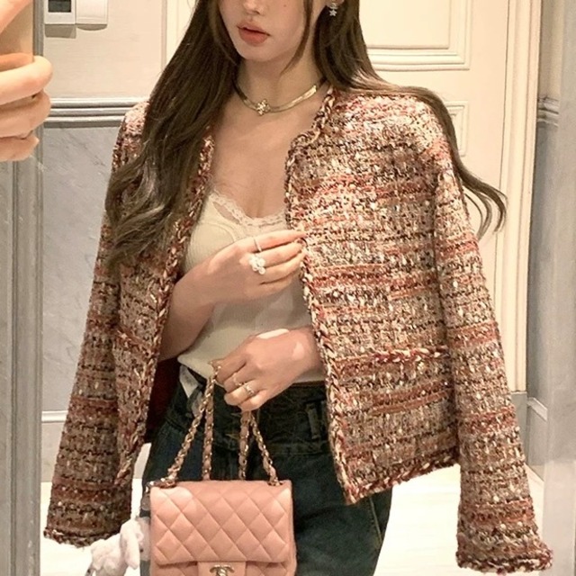 エレガント♡上品な大人スタイル◎ミックスツイードジャケット〈2025 AW〉