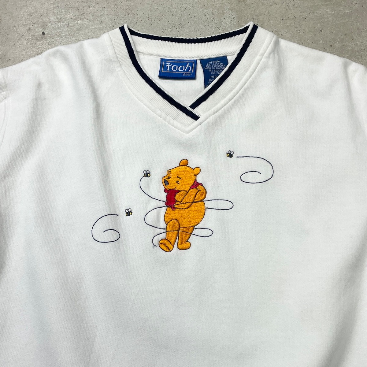90年代 Pooh ディズニー くまのプーさん キャラクター 刺繍 スウェット 