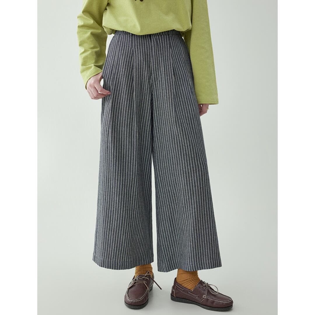 retro striped loose fitting wide leg casual pants