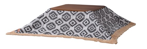 薄掛けコタツ布団 正方形 オルテガ こたつ布団 うす掛け こたつ掛け布団 上掛け インテリア ファブリック